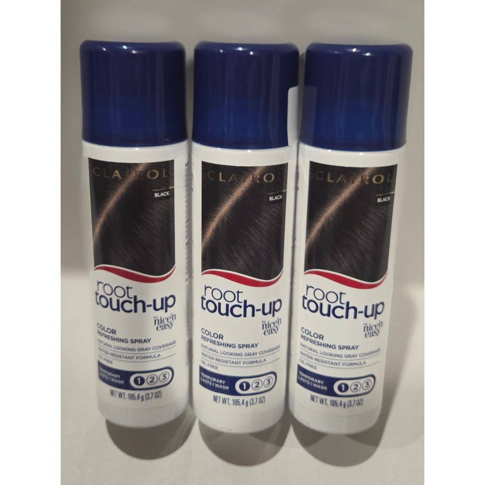 Clairol Nice'n Easy Root Touch-Up Color Spray Black 3.7oz Lot of 3 Unisex NEW